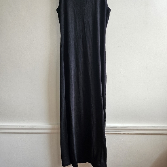 New Theory Racer Tank Ribbed Modal/Cotton  Black Tank Midi Dress NWT Large - Picture 8 of 12